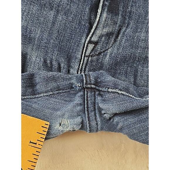 AYR Jeans Size 28 The Pop Straight Ankle Jeans 9" Rise 'Flaw' Frayed Crotch Pics - Picture 2 of 15